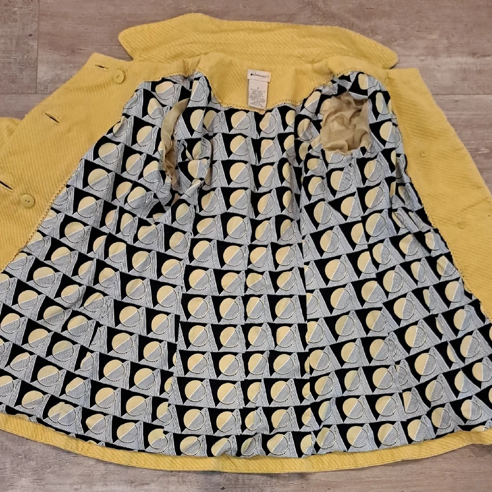 Elevenses Mustard Yellow Pea Coat with Structured Silhouette - Picture 6 of 6